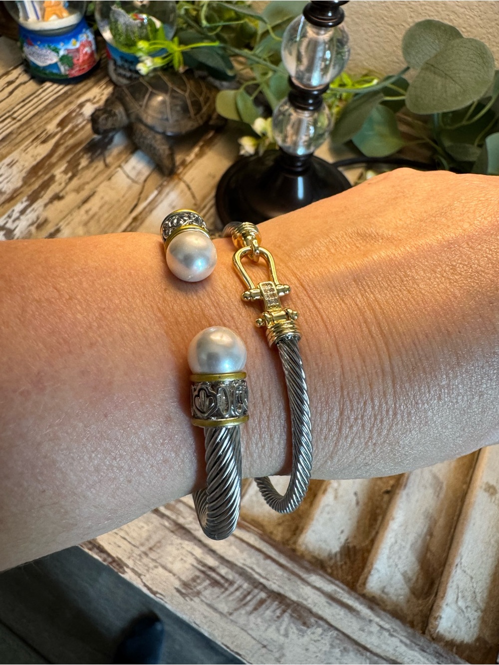 Craft Two-Tone Twisted Cable Cuff Bracelet with Gold Clasp - Picture 2 of 9